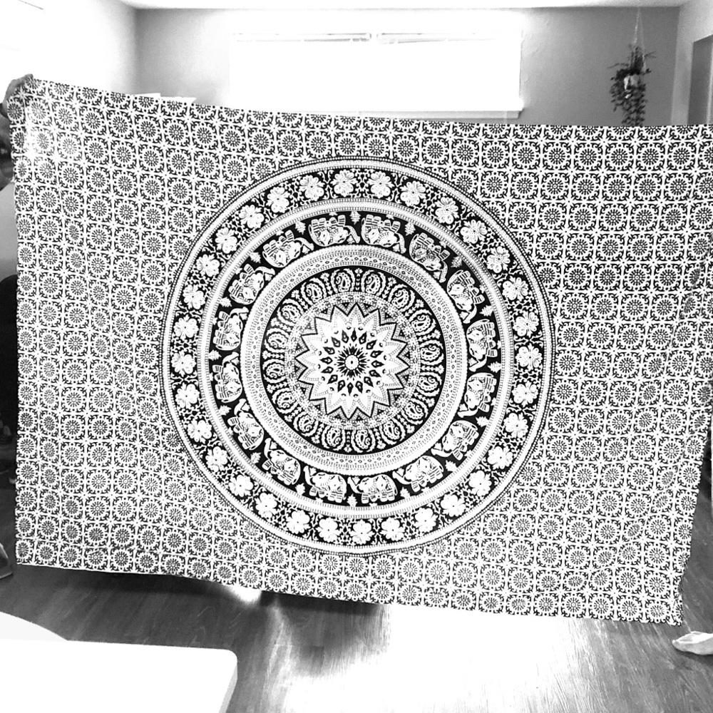 Tribal Print Tapestry with Elephants